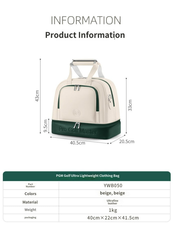 Golf Clothing Bag Women's Double Layer Clothes Bag Individual Shoe Bag Lightweight Waterproof Travel Tote Bag