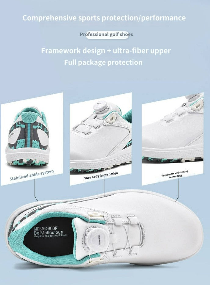 2025 New Waterproof Golf Shoes Women's BOA Knob Men's Comfortable Outdoor Casual Sneakers Non-Slip Commuting