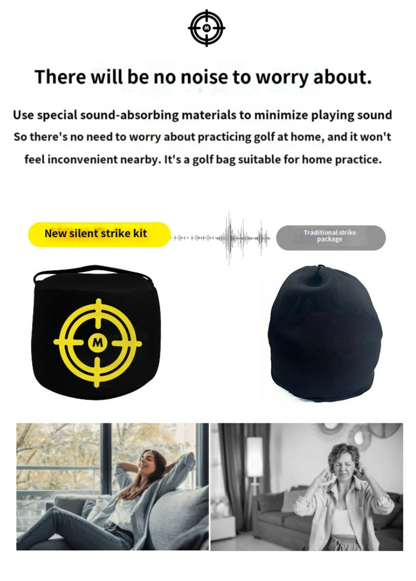 MELELINKS GOLF SILENT PERCUSSION BAG INDOOR PRACTICE SAY GOODBYE TO NOISE NO-FILL OUT OF THE BOX