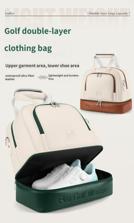 Golf Clothing Bag Women's Double Layer Clothes Bag Individual Shoe Bag Lightweight Waterproof Travel Tote Bag