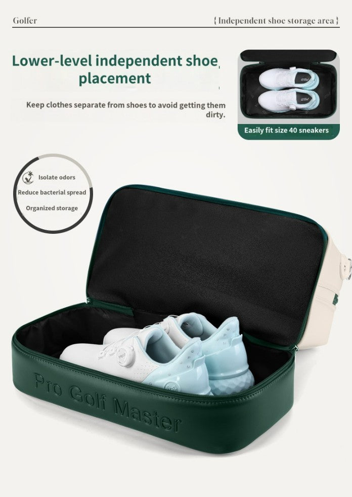 Golf Clothing Bag Women's Double Layer Clothes Bag Individual Shoe Bag Lightweight Waterproof Travel Tote Bag
