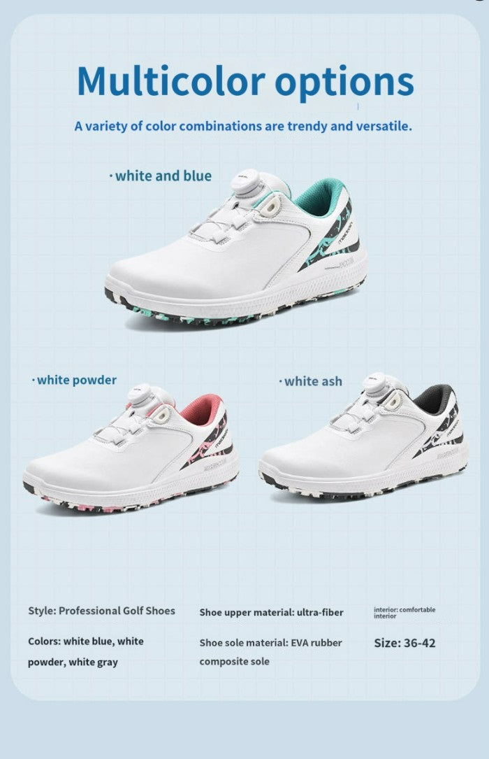 2025 New Waterproof Golf Shoes Women's BOA Knob Men's Comfortable Outdoor Casual Sneakers Non-Slip Commuting
