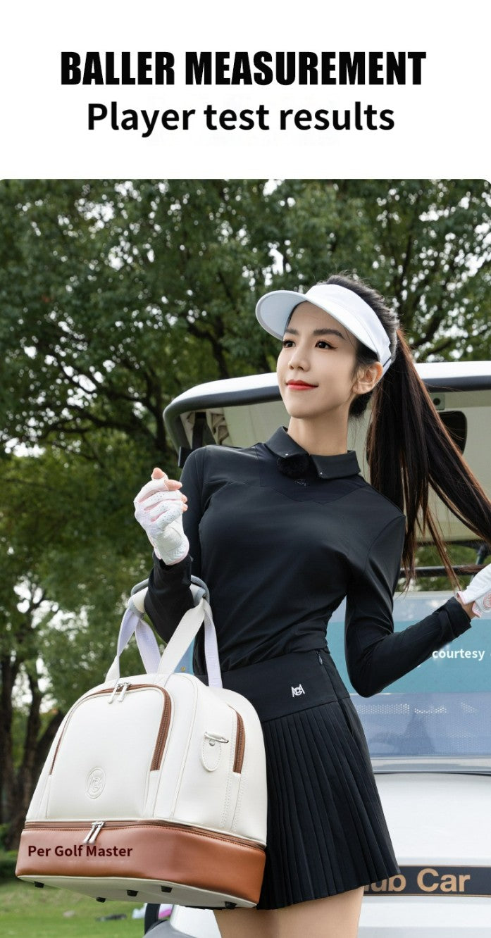 Golf Clothing Bag Women's Double Layer Clothes Bag Individual Shoe Bag Lightweight Waterproof Travel Tote Bag