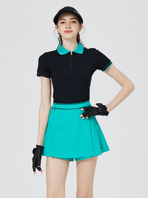 BG Golf Women's Short Sleeve T-Shirt Summer Light Stretch Sports Polo Shirt Quick Dry Breathable Golf Uniform