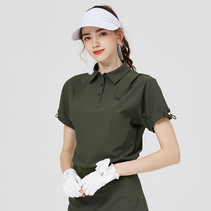 25BG Golf Apparel Women's Short Sleeve Top Stretch Breathable Loose Fit POLO Shirt Women's Jersey Anti-Walk Skirt