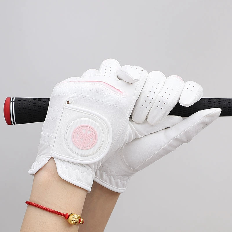 Golf gloves women's thin two-handed imported nano microfiber cloth golf gloves are breathable, wear-resistant, and washable