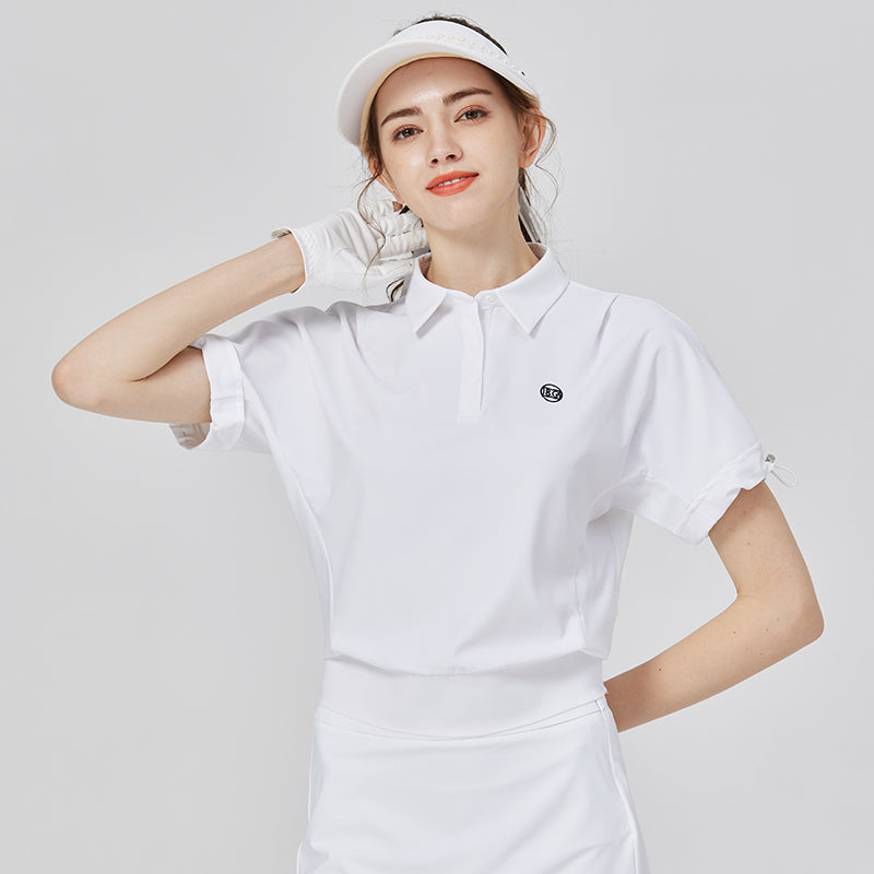 25BG Golf Apparel Women's Short Sleeve Top Stretch Breathable Loose Fit POLO Shirt Women's Jersey Anti-Walk Skirt