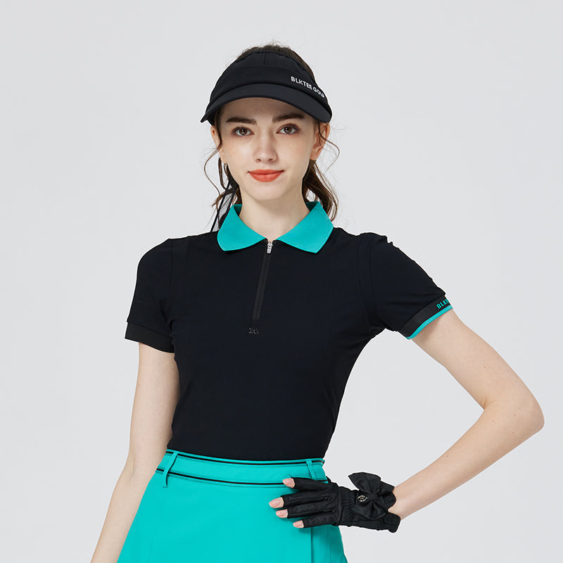 BG Golf Women's Short Sleeve T-Shirt Summer Light Stretch Sports Polo Shirt Quick Dry Breathable Golf Uniform