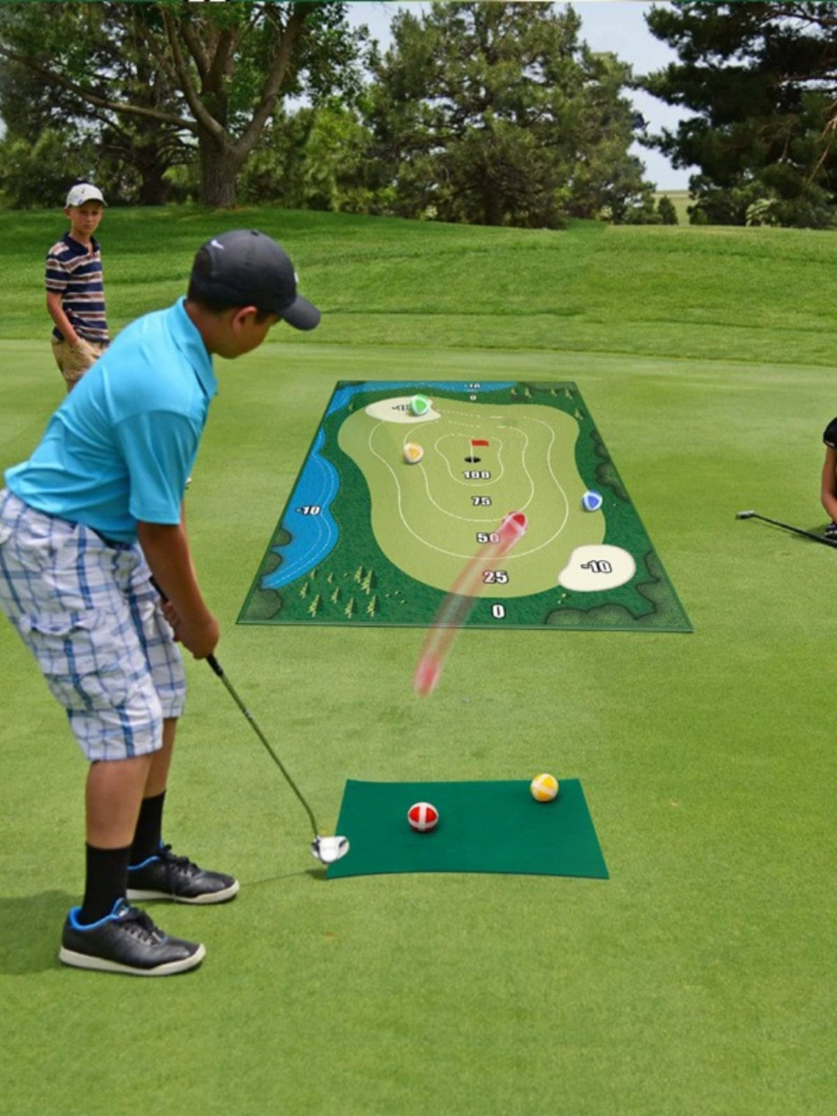 Golf practice mat indoor and outdoor sticky ball percussion trainer family parent-child toys sports atmosphere cutting rod training