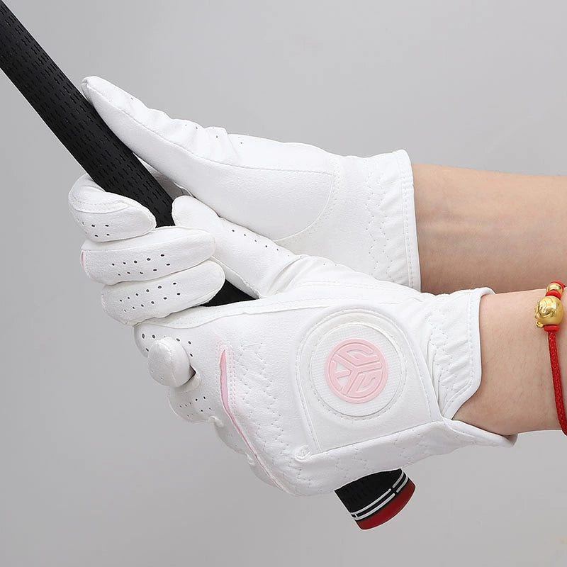 Golf gloves women's thin two-handed imported nano microfiber cloth golf gloves are breathable, wear-resistant, and washable