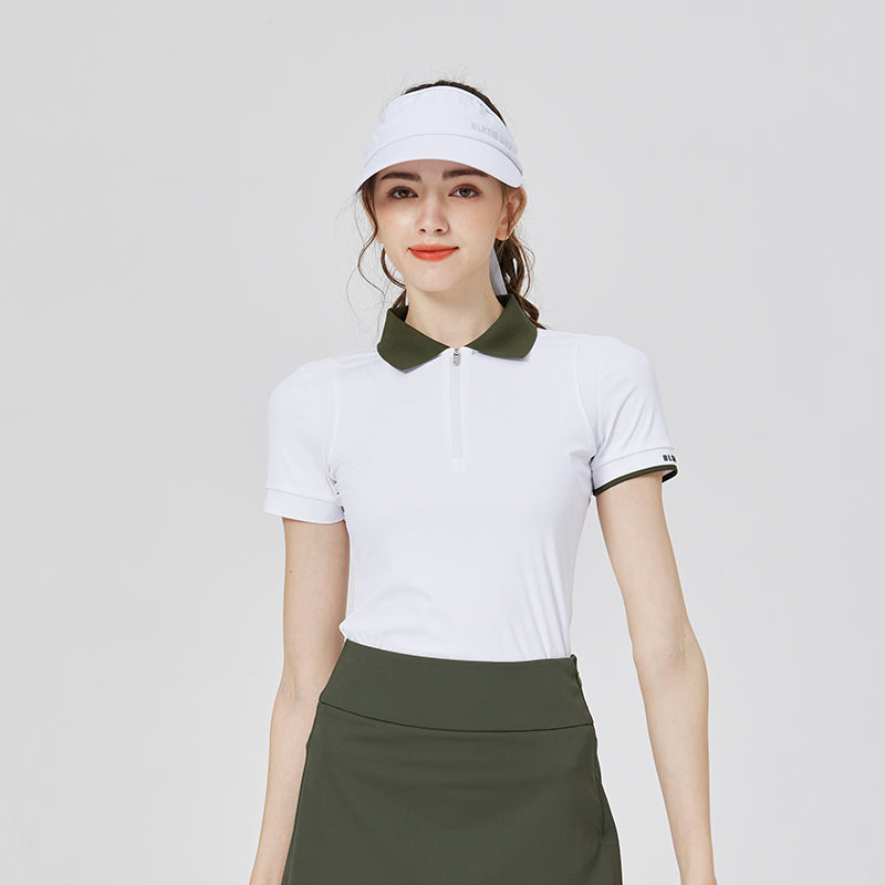 BG Golf Women's Short Sleeve T-Shirt Summer Light Stretch Sports Polo Shirt Quick Dry Breathable Golf Uniform