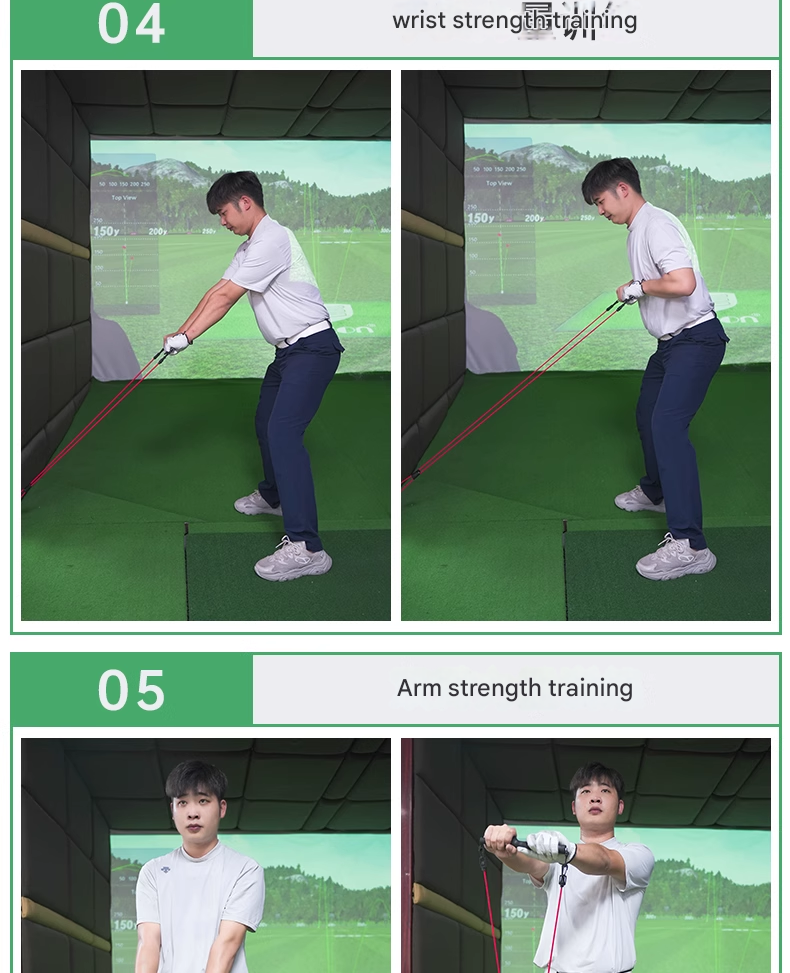 Caiton Golf Swing Strength Trainer Tension Rope Golf Auxiliary Trainer Elastic Body Rope