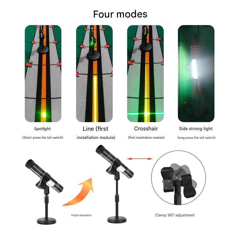 Golf putt practice laser sight green light cross straight line precision vertical instrument infrared sight