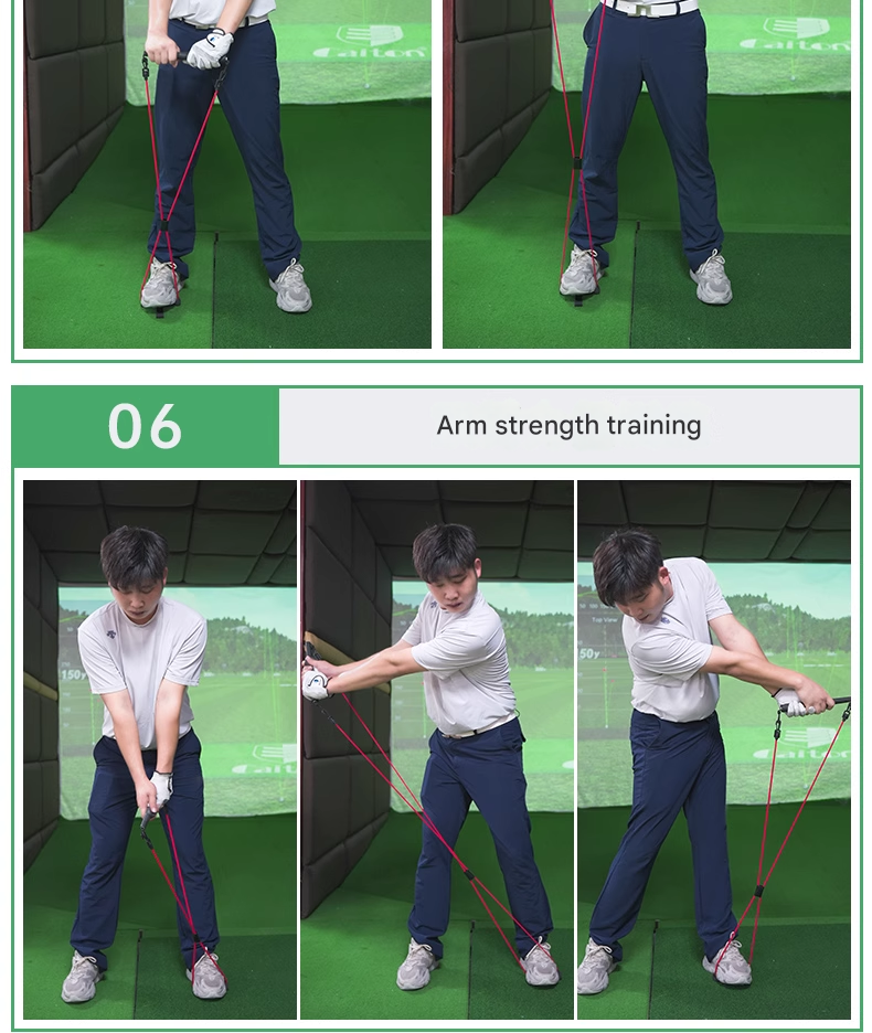 Caiton Golf Swing Strength Trainer Tension Rope Golf Auxiliary Trainer Elastic Body Rope