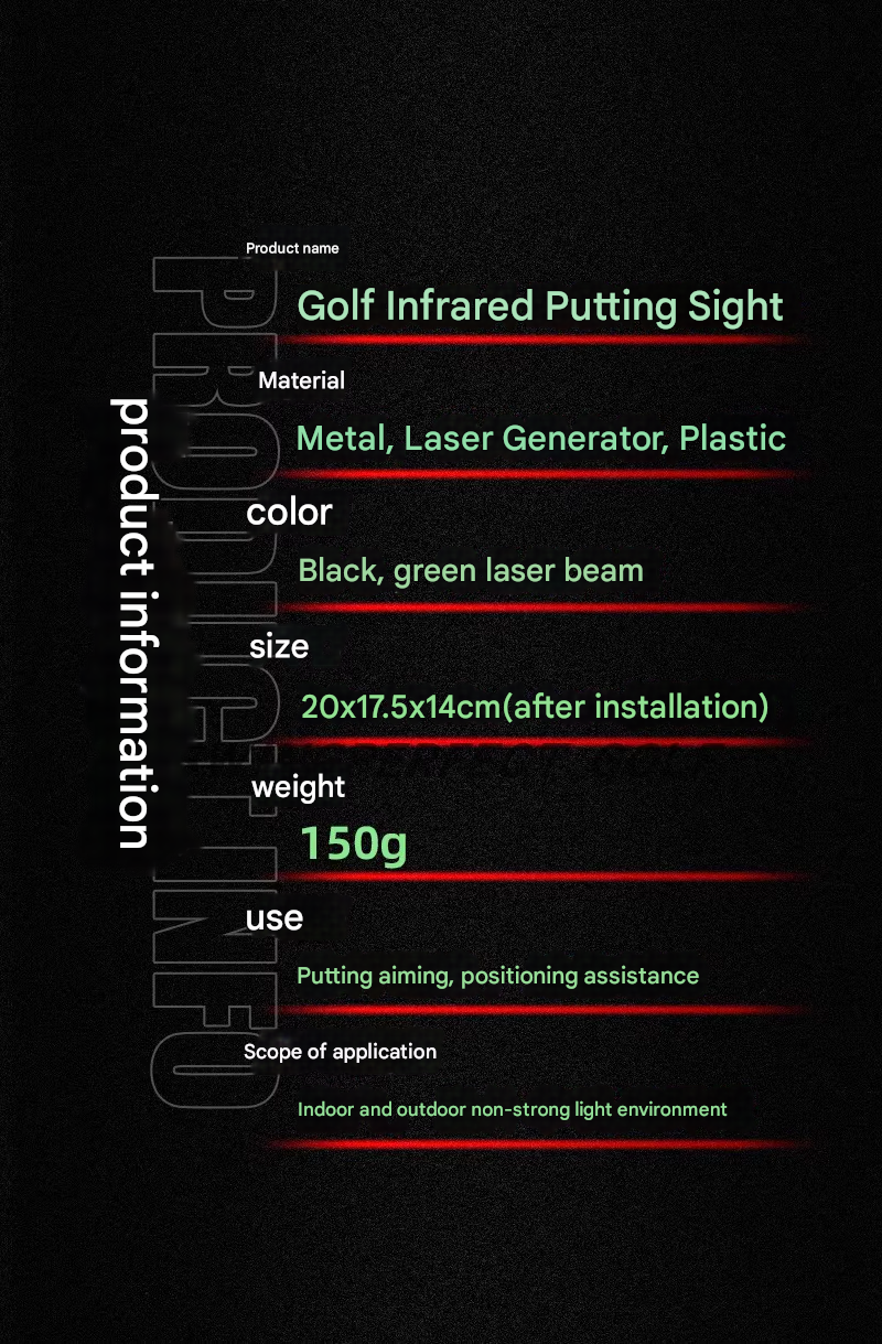 Golf putt practice laser sight green light cross straight line precision vertical instrument infrared sight
