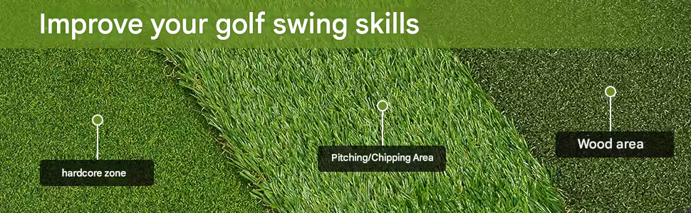Hand-held golf double grass and three grass percussion mats, artificial turf mats, indoor swing practice mats, non-slip rubber soles