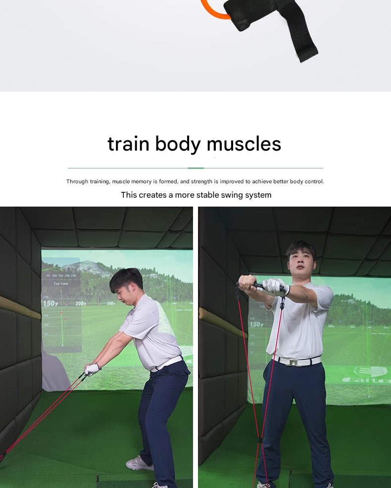 Caiton Golf Swing Strength Trainer Tension Rope Golf Auxiliary Trainer Elastic Body Rope