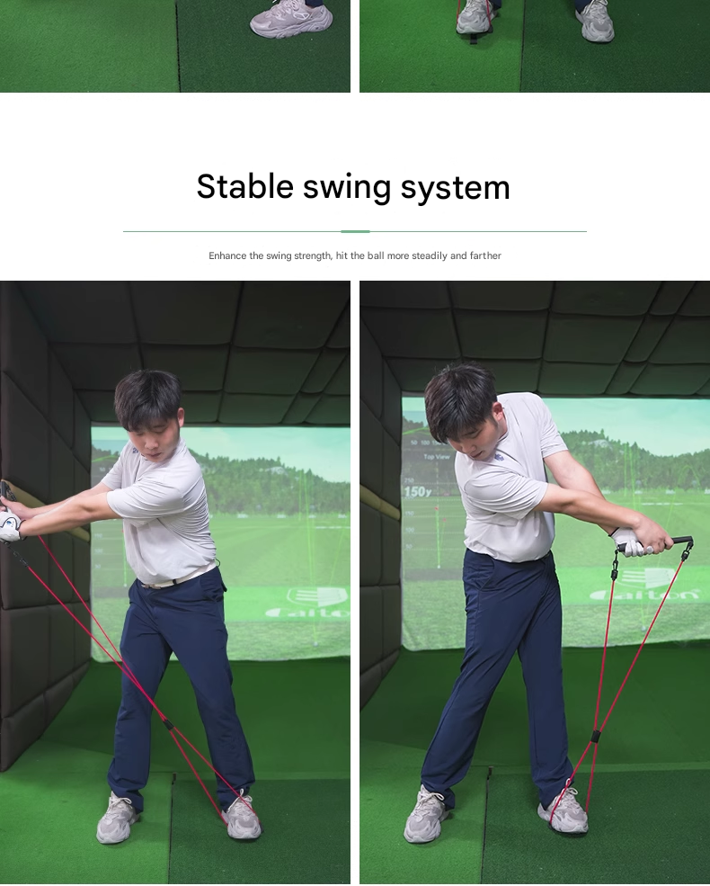 Caiton Golf Swing Strength Trainer Tension Rope Golf Auxiliary Trainer Elastic Body Rope