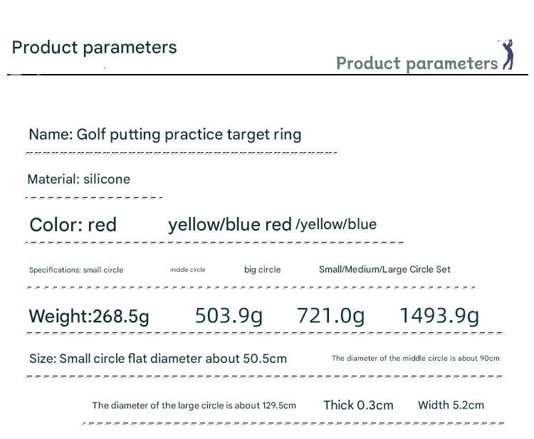 New Golf Putter Target Lap Green Range Trainer Silicone Material Waterproof and Wear-Resistant Golf Target Ring