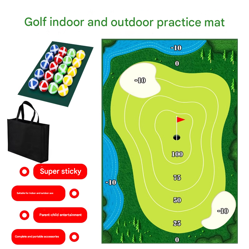 Golf practice mat indoor and outdoor sticky ball percussion trainer family parent-child toys sports atmosphere cutting rod training