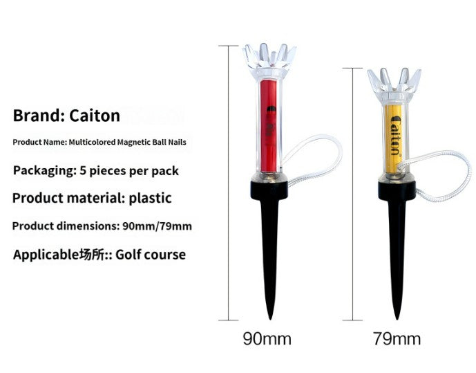 Caiton golf tee plastic magnetic spike zero resistance limit golf holder is stable and durable