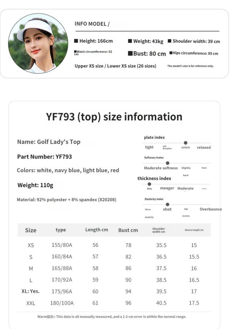 2025 Golf Women's Summer Clothing Polo Tops Tennis T-Shirts Sportswear Trouser Sets