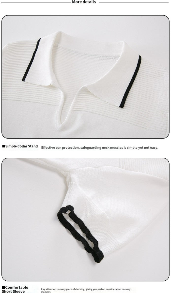 golf apparel women's suit summer ice silk white short sleeve polo shirt golf quick-drying pleated skirt