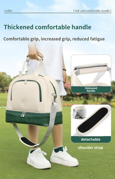 Golf Clothing Bag Women's Double Layer Clothes Bag Individual Shoe Bag Lightweight Waterproof Travel Tote Bag