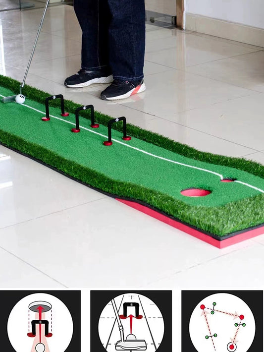 Golf Putting Trainer Green Target Hole 3-Piece Set GOLF Goal Multi-Purpose Putting Assist
