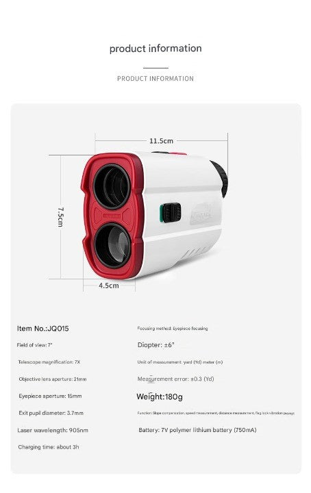 PGM Magnetic Waist Clip Golf Rangefinder High Precision Laser Telescope Slope Compensation Distance Measuring Instrument
