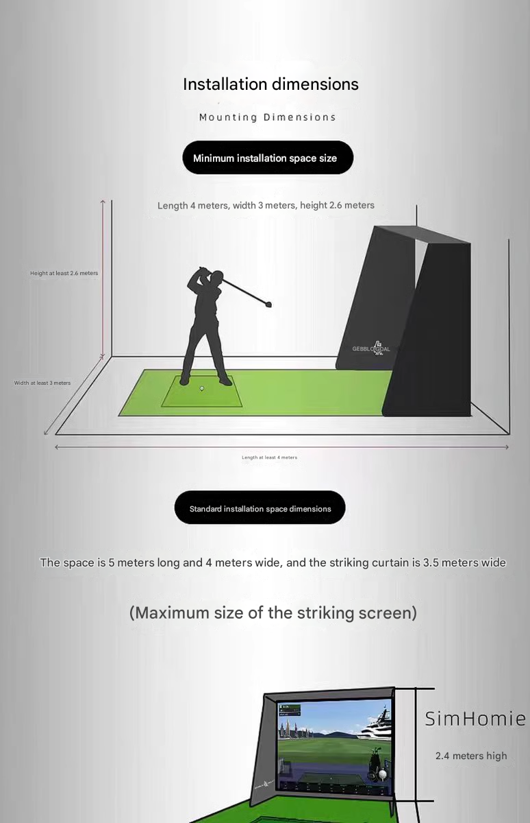 24 NEW SQUARE GOLF SIMULATOR + GEBBLO SIMULATOR COMPANION MULTIPLE TRAINING MODES