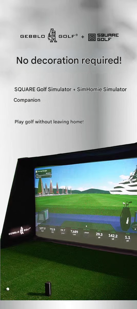 24 NEW SQUARE GOLF SIMULATOR + GEBBLO SIMULATOR COMPANION MULTIPLE TRAINING MODES