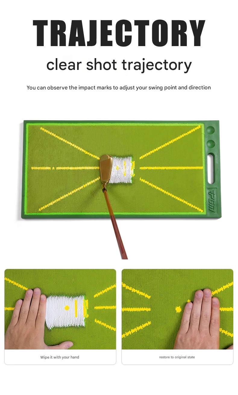 Golf Hitting Mat Pearlescent Hitting Trajectory Home Bead Trajectory Carpet Mat Trainer Marking Pad