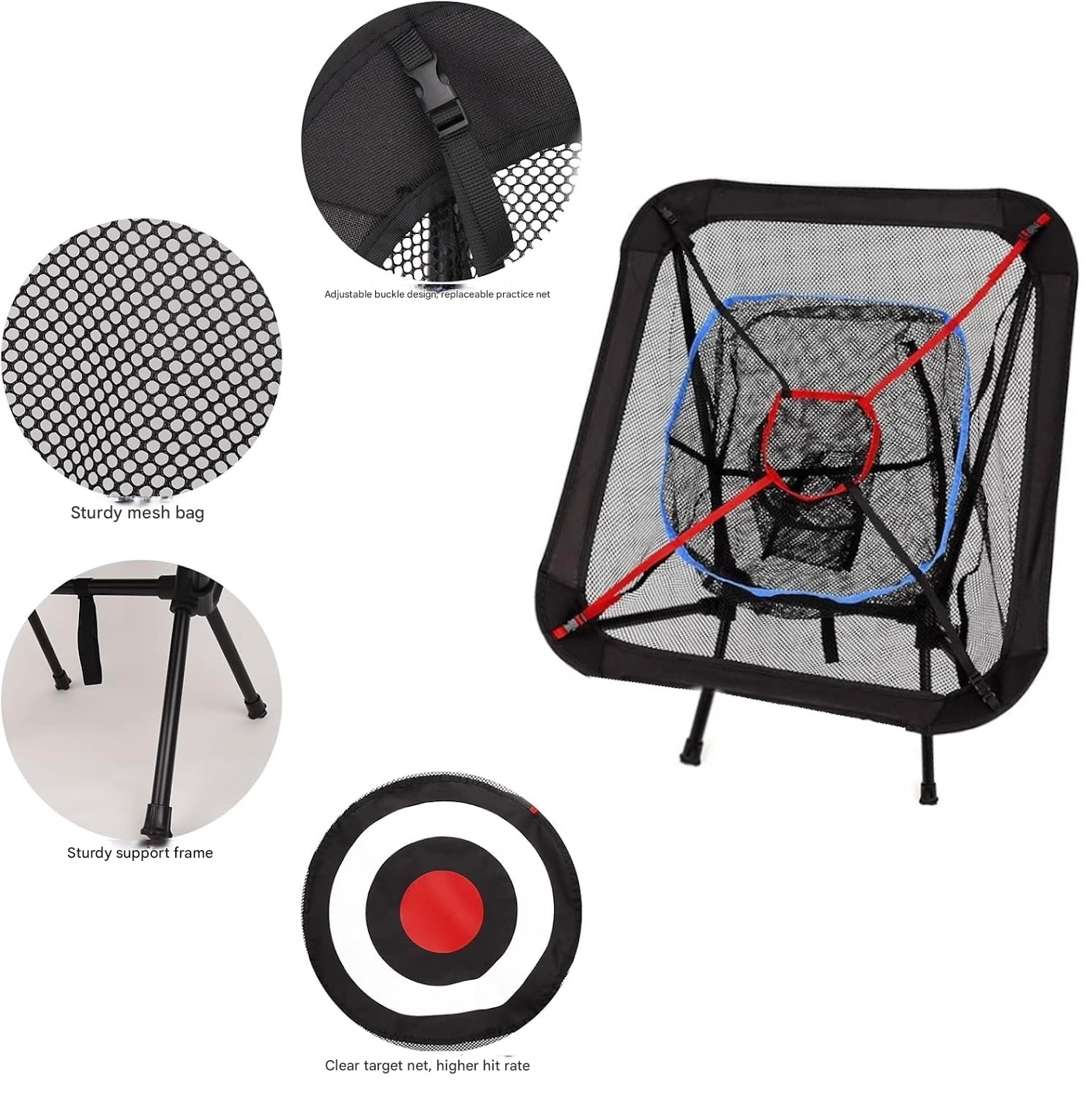 Golf practice net, three-layer cutting rod net, storage practice net, indoor folding practice target net, accessories and supplies