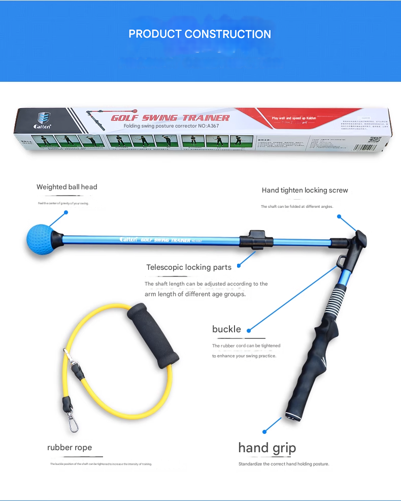 Caiton Golf Swing Trainer, Folding Posture Corrector, Thoracic Rotation Assist for Beginners