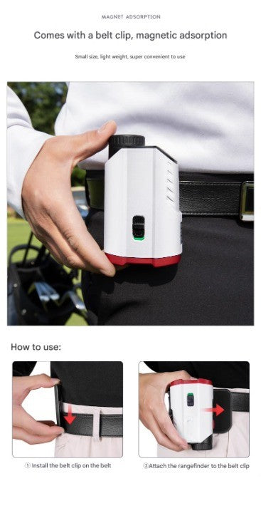 PGM Magnetic Waist Clip Golf Rangefinder High Precision Laser Telescope Slope Compensation Distance Measuring Instrument