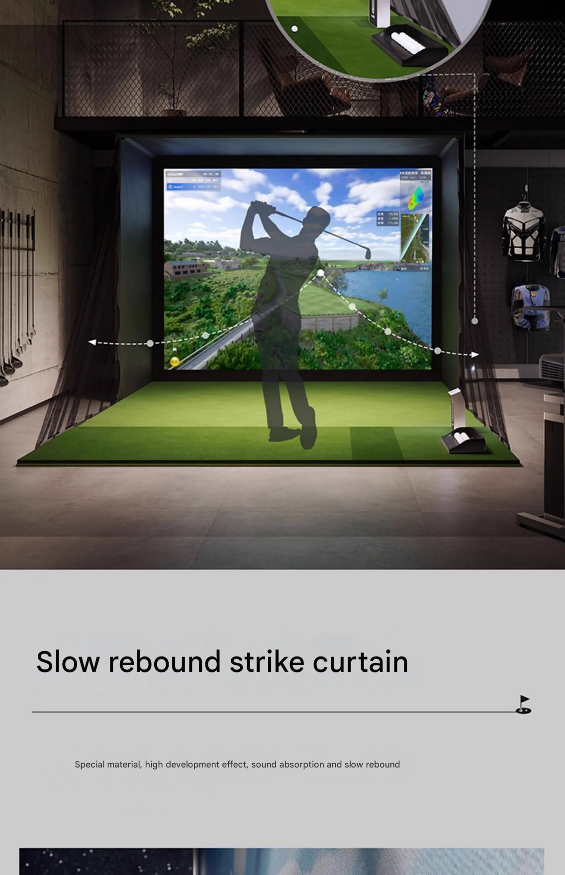 Golf Simulator Strike Screen Lite Projection Screen Simulator Companion squareGARMIN R50
